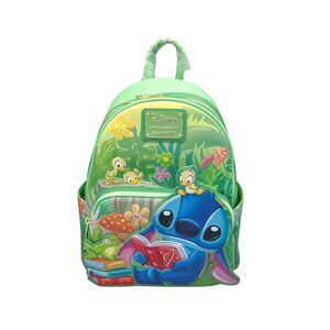 Loungefly Disney Stitch Reading Mini Backpack Exclusive, Color Green New